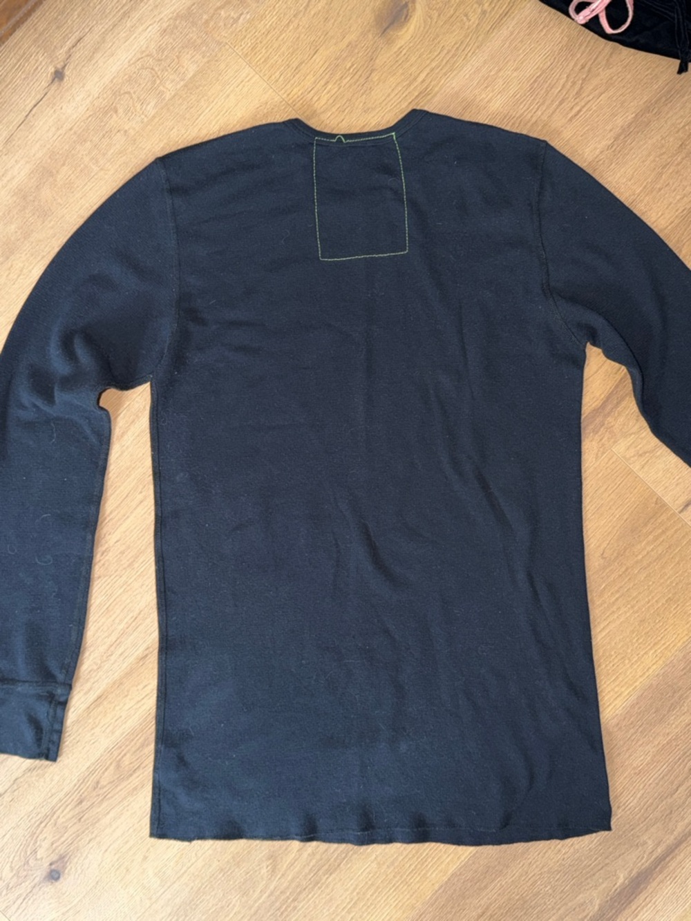Aviator Nation Black Long Sleeve Tee with Yellow 'Carpe Diem' Text - Picture 10 of 11